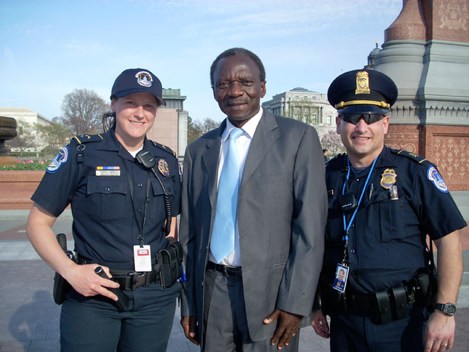 Two friendly members of the Capitol Hill police