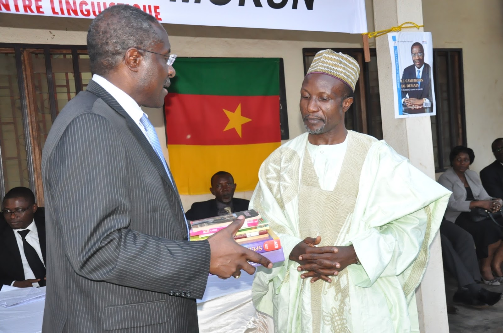 Dr. Fomunyoh granting interview to the press immediately after the book launch